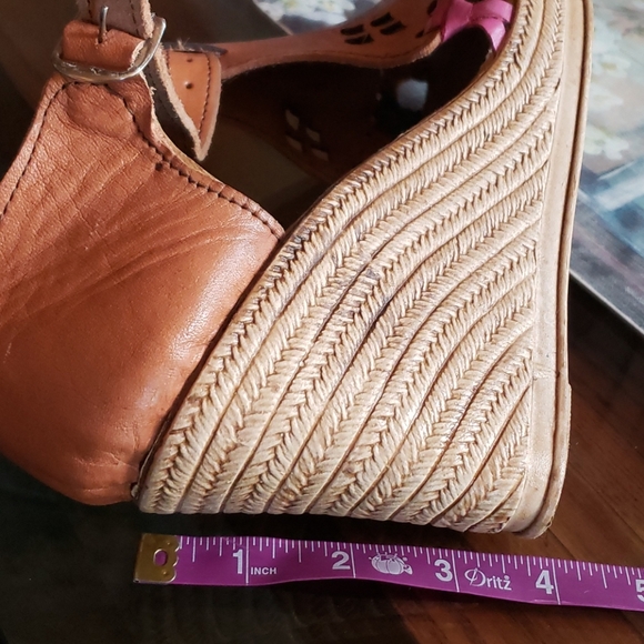 Mexican wedge leather multi-colored sandal - Picture 10 of 11